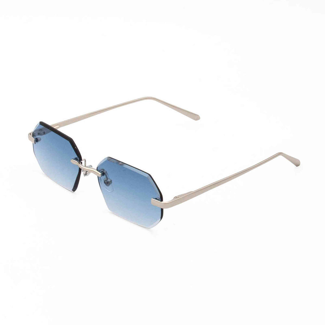 Diamond Cut - Baby Blue Silver Frame