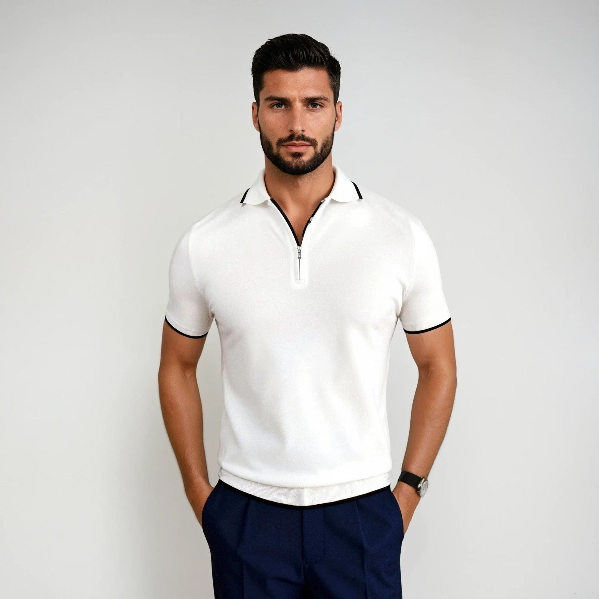 The Knitted Zip Polo