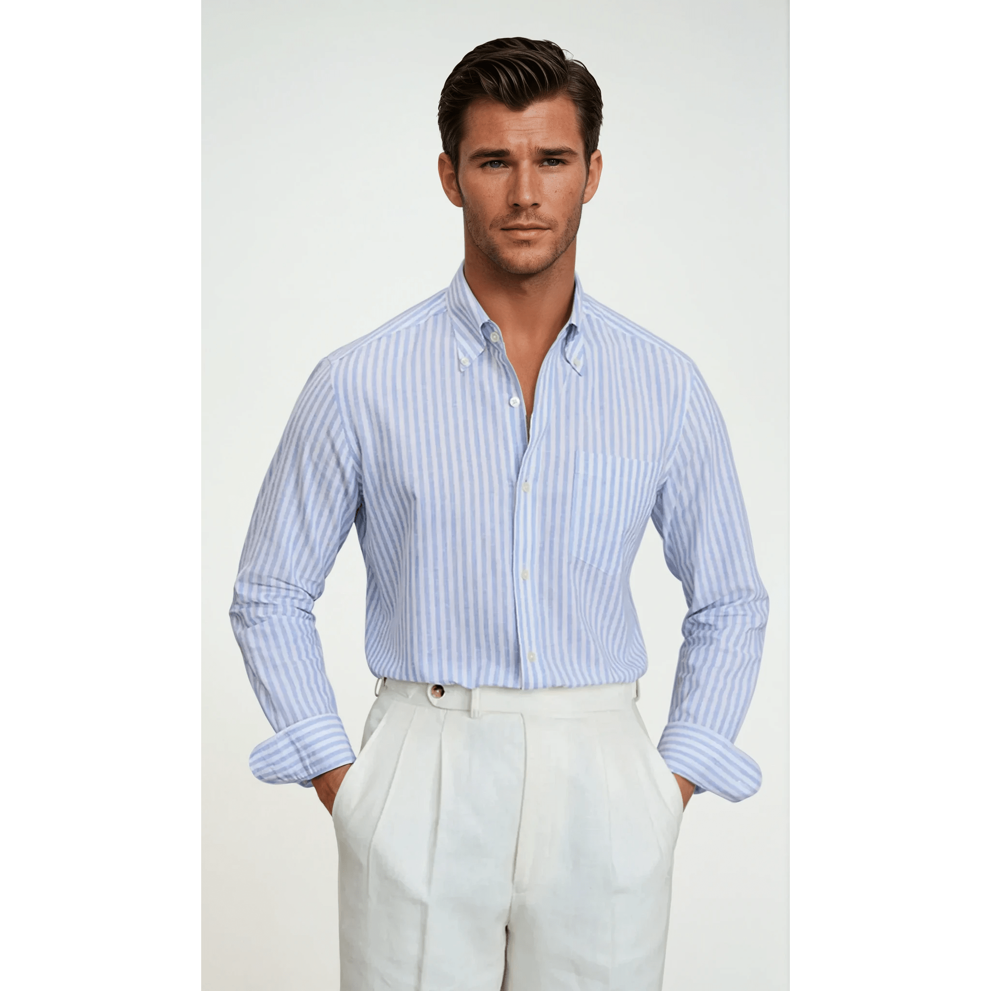 Amalfi Striped Button-Up Shirt