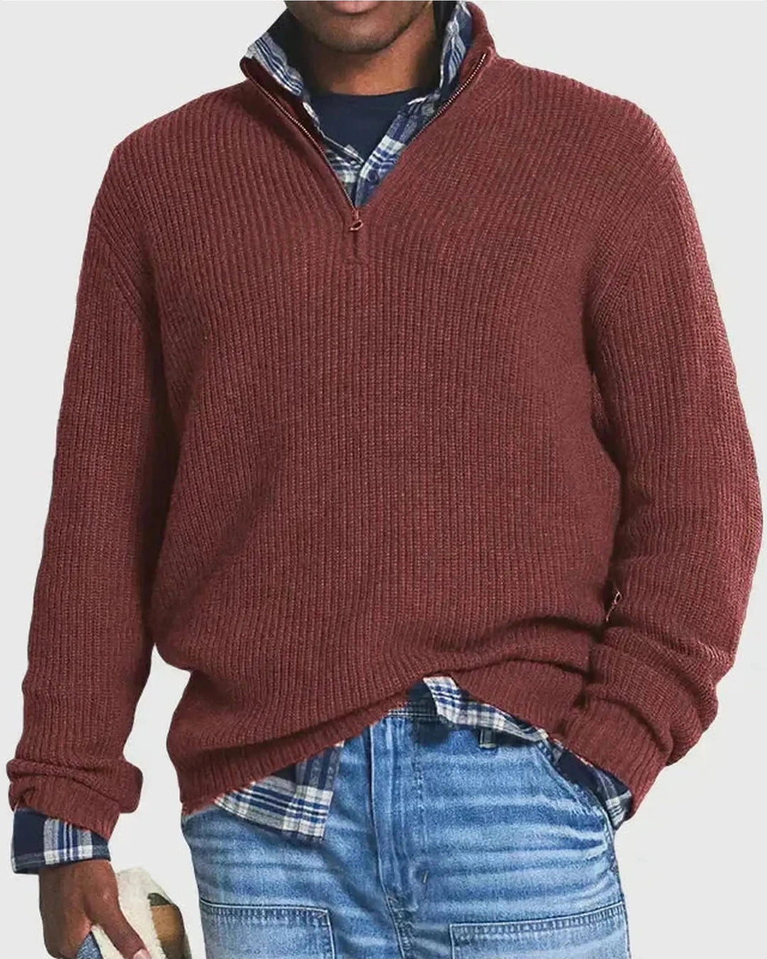 Pull Oxford Luxe à demi-fermeture éclair