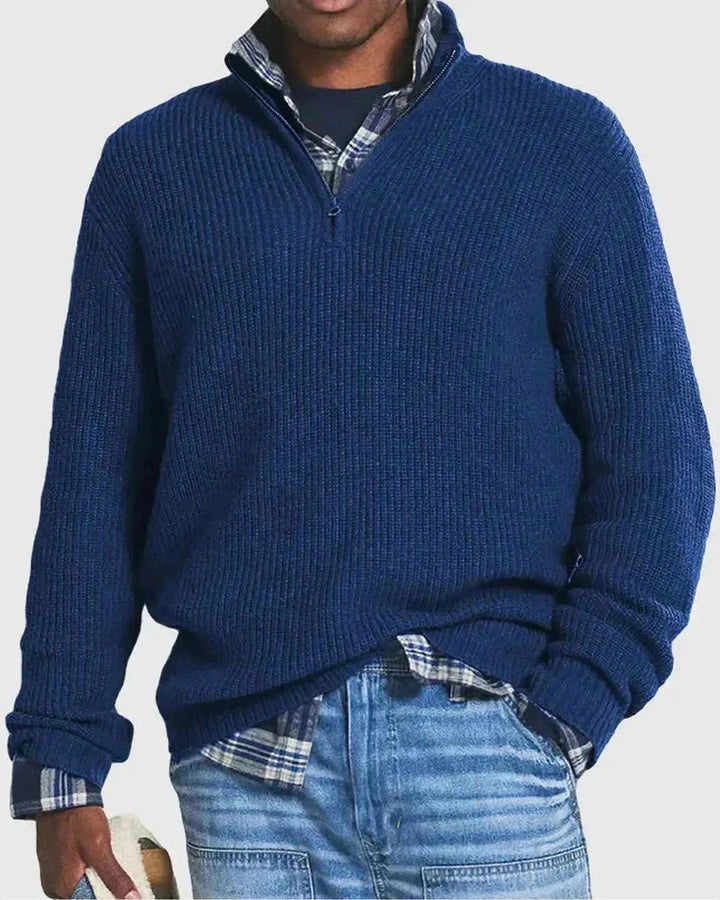 Pull Oxford Luxe à demi-fermeture éclair
