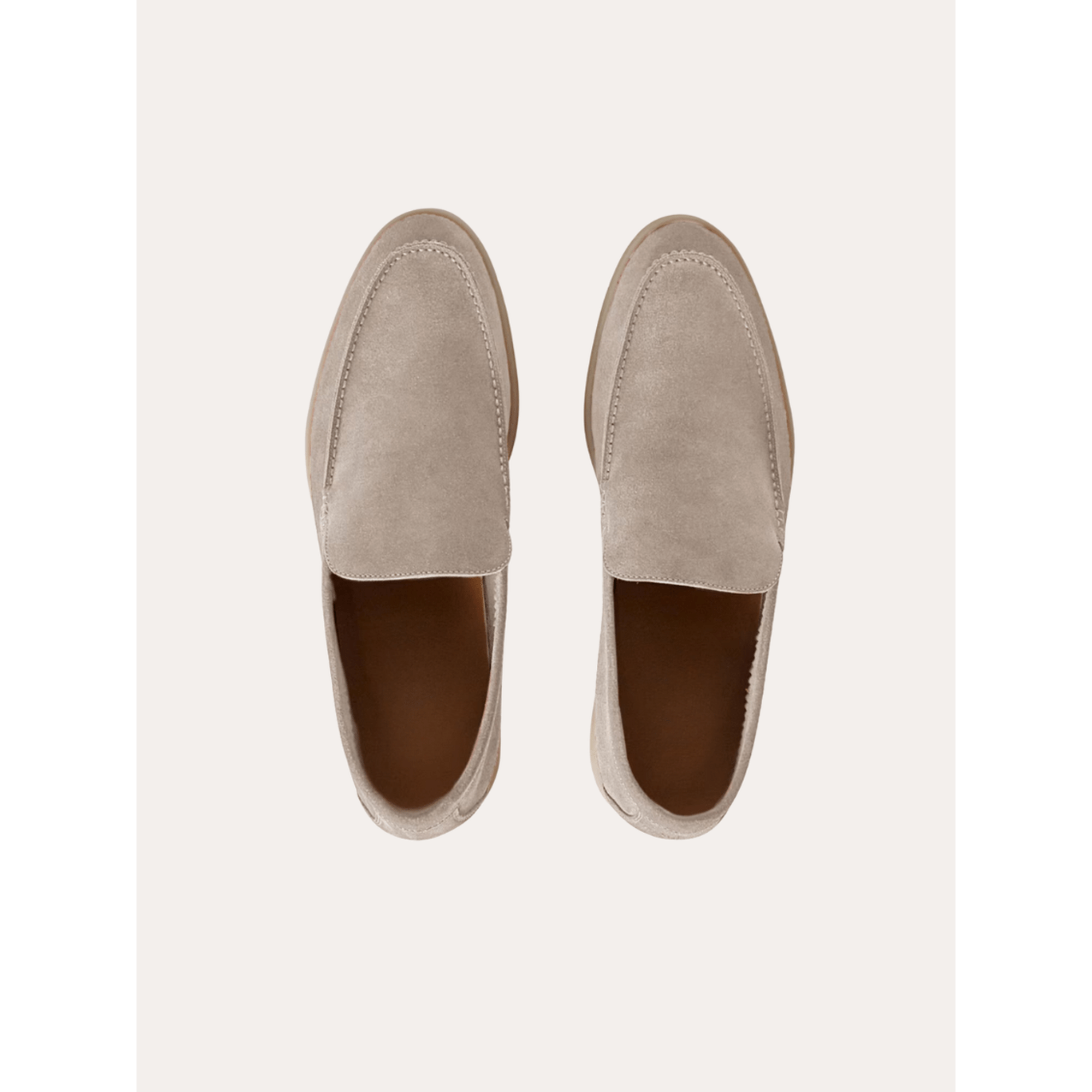 Beige Sable Riviera Suede Loafers