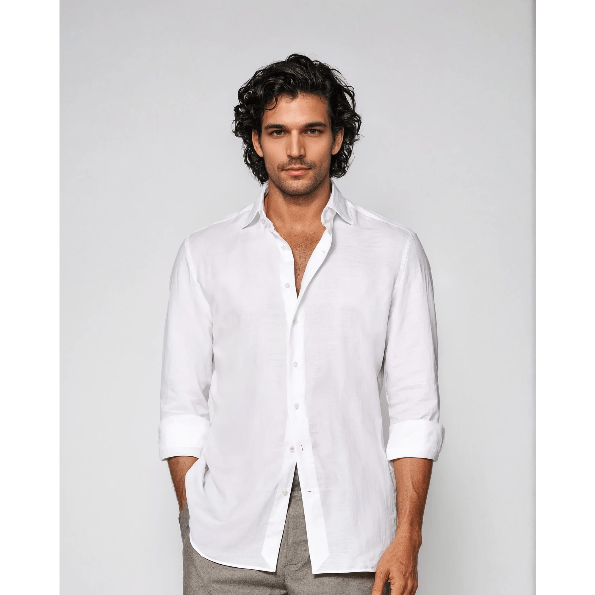 IBIZA LINEN BUTTON-UP SHIRT