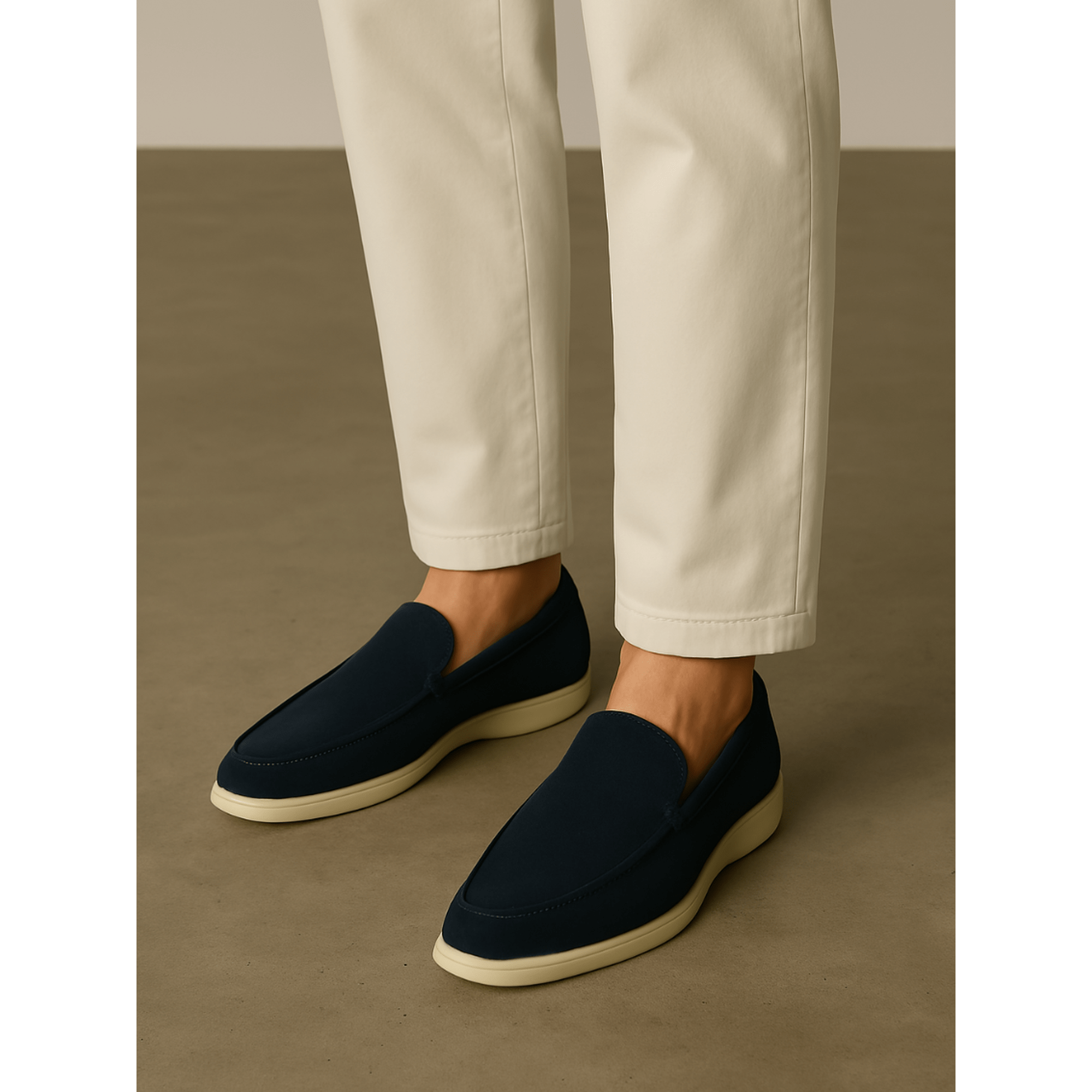 Marine Blue Riviera Suede Loafers