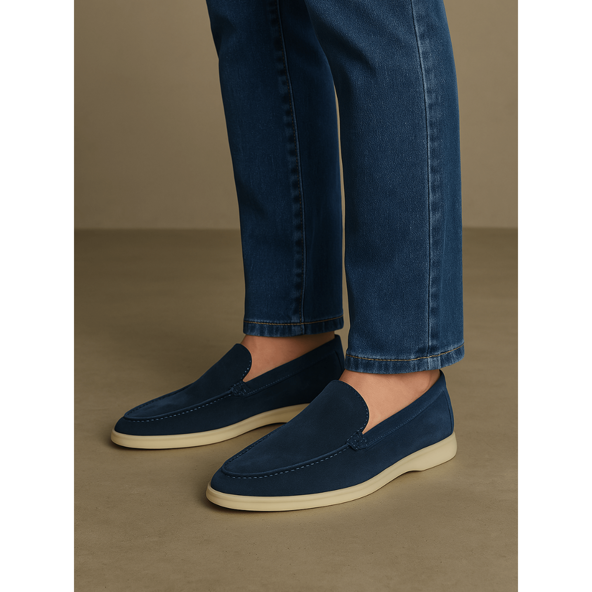 Intense Blue Riviera Suede Loafers