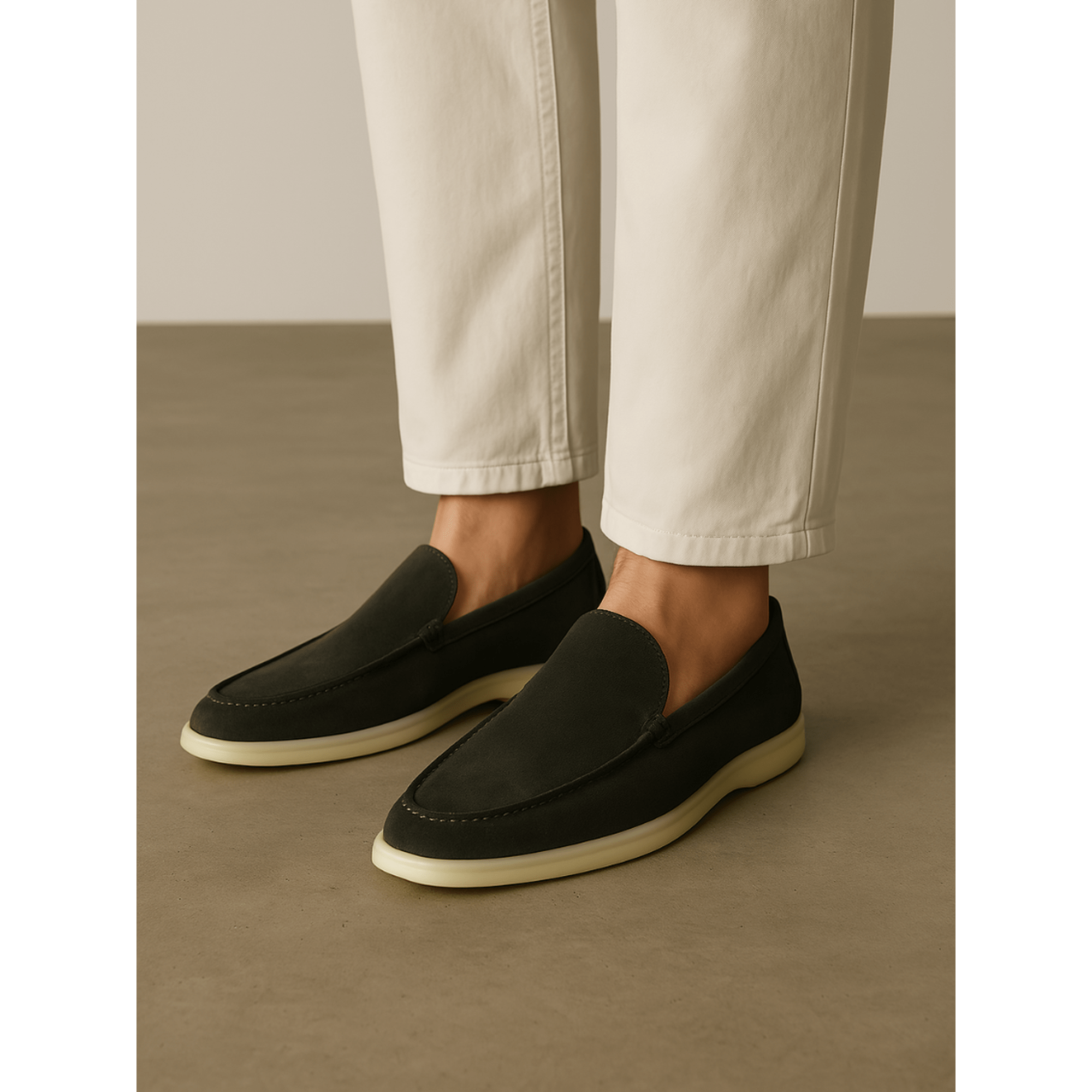 Dark Green Riviera Suede Loafers