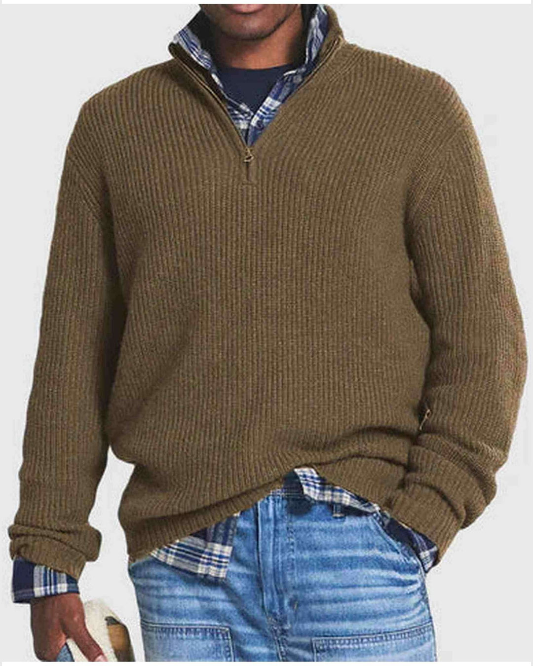 Pull Oxford Luxe à demi-fermeture éclair