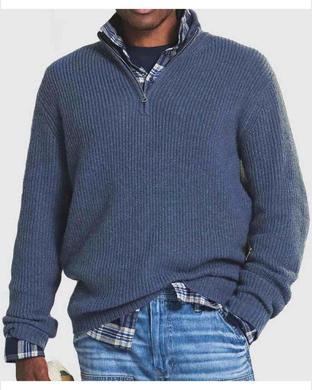 Pull Oxford Luxe à demi-fermeture éclair