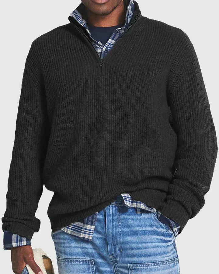 Pull Oxford Luxe à demi-fermeture éclair